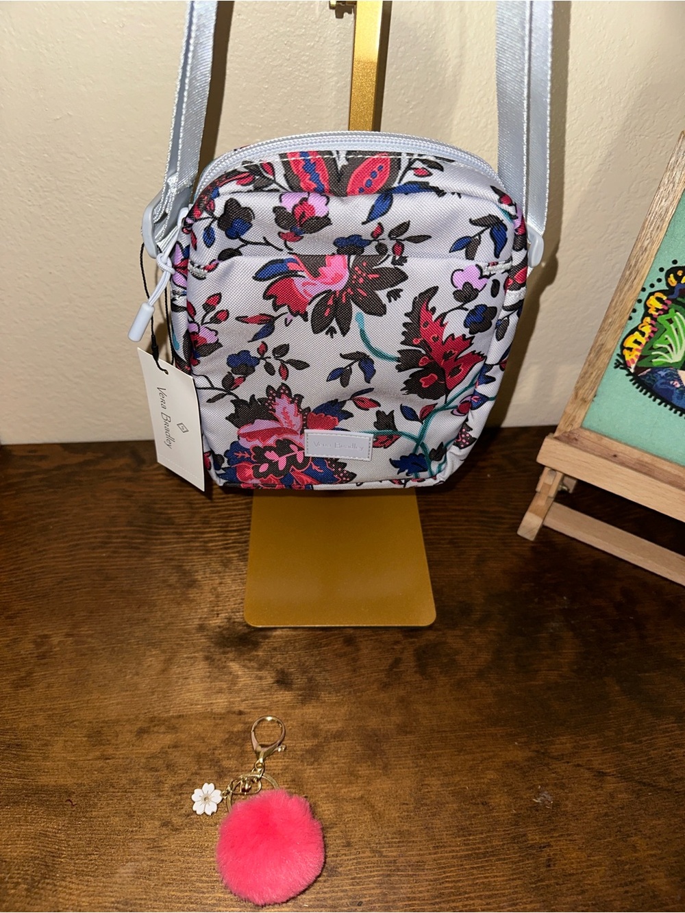 Vera Bradley Vineyard Floral Mini + Bag charm - Picture 3 of 7